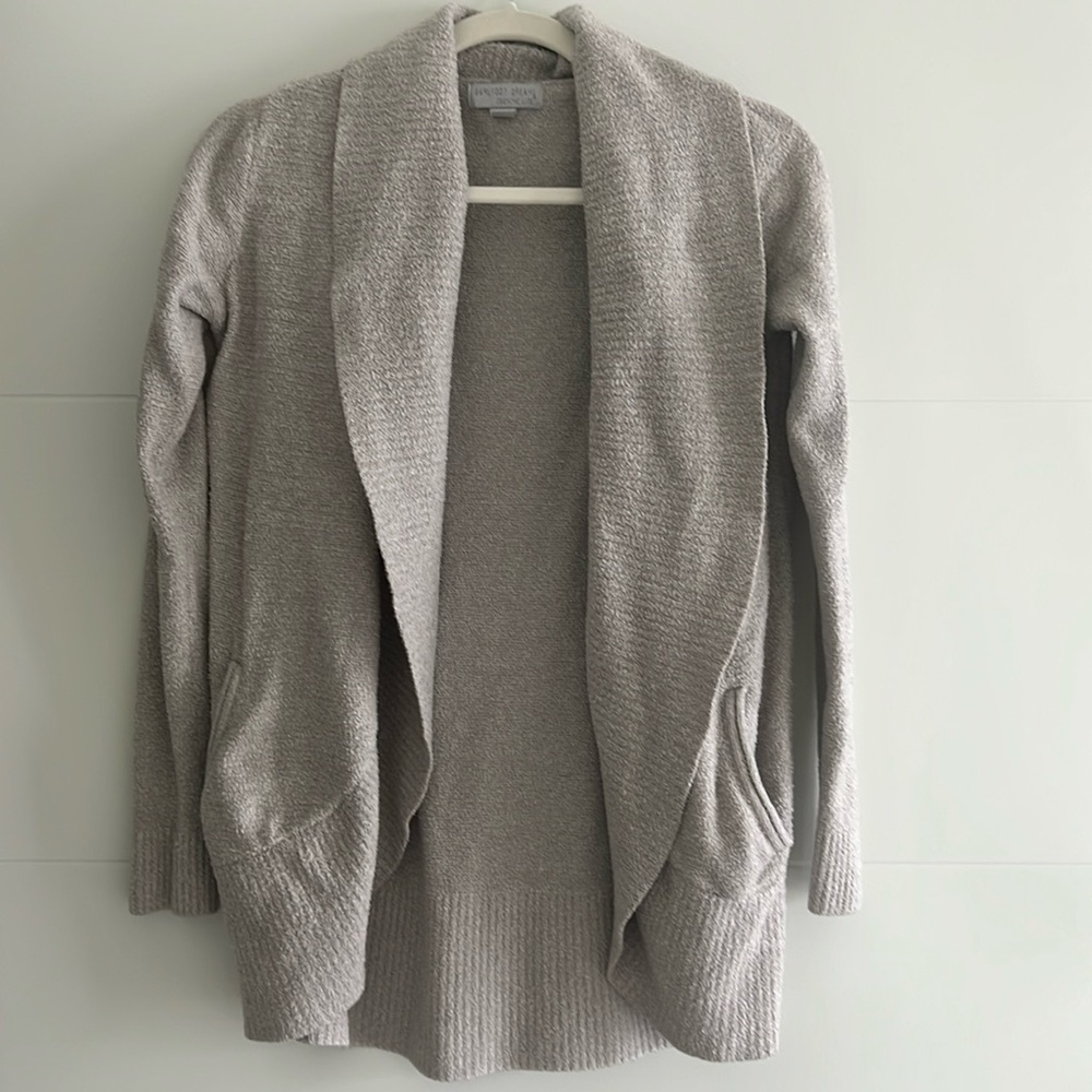 Barefoot dreams cozy collection XS/S pearl gray open shawl cardigan